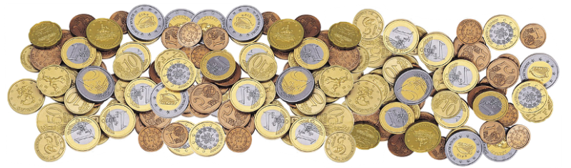 monedas de euro mezcladas